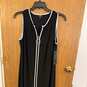 MSK Sleeveless Piped Trim Zip ITY Dress (1X)